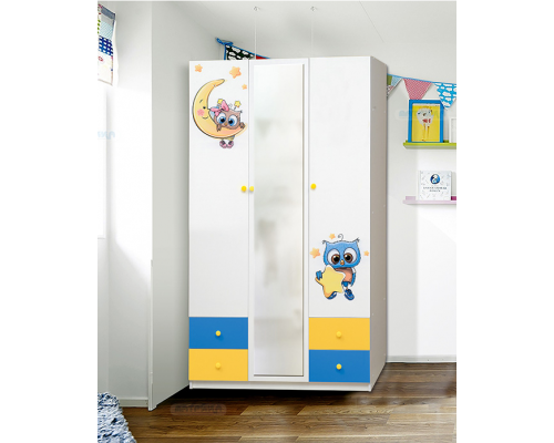 Шкаф 3-х дверный ''Совята'' с зеркалом